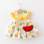 Vestido Flores Amarillas + Carterita Sandia
