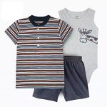 Set Polera + Body + Short Jirafa 6 meses