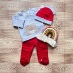 Conjunto Osito Rojo Algodón Pima