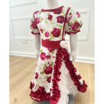 Vestido Rosas Burdeo (4 años a 8 años) - Imagen 3